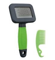Щетка-пуходерка с расчёской 14х7 см для грызунов