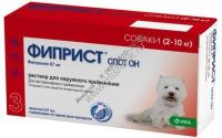 КРКА ФИПРИСТ СПОТ ОН 67 мг 2-10 кг капли для собак от блох и клещей 