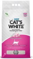 Cat`s White Baby Powder scented 5 л комкующийся наполнитель с ароматом детской присыпки для кошачьего туалета