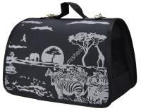 DOGMAN Лира №1 35х23х22 см сумка-переноска цвет черный сафари 