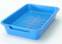 HOMECAT Бюджет 37х27х8 см туалет для кошек с сеткой на ножках 2 см синий