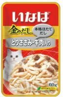 INABA Kinnodash 60 г пауч для кошек куриное филе с говядиной в желе