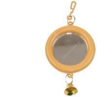 HOMEPET 7 см х 13 см зеркало для птиц с колокольчиком круглое малое бежевое 1х100