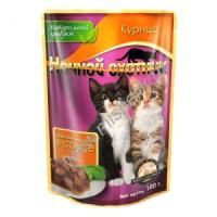 НОЧНОЙ ОХОТНИК 100г Консервы для котят курица кусочки в соусе пауч