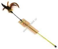 HOMECAT 73 см игрушка для кошек дразнилка с цветными перьями на пружине с колокольчиком