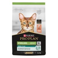 PRO PLAN 3 кг сухой корм для взрослых стерилизованных кошек и кастрированных котов, с высоким содержанием лосося 