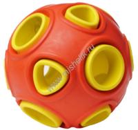 HOMEPET SILVER SERIES Ф 7,5 см игрушка для собак мяч красно-желтый каучук