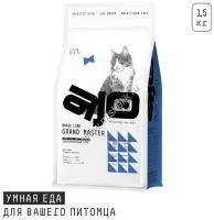 AJO Cat Grand Master 1,5 кг сухой полнорационный корм для профилактики мочекаменной болезни для кошек старшего возраста с курицей 