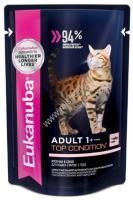 EUKANUBA ADULT TOP CONDITION SALMON 85 гр пауч влажный корм для взрослых кошек, лосось в соусе 