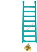 HOMEPET 5 см х 18,5 см лесенка для птиц с колокольчиком пластиковая бирюзовая 