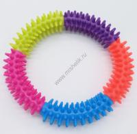 HOMEPET TPR 15,3 см игрушка для собак кольцо с шипами разноцветное