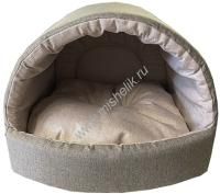 HOMEPET Жаккард Melange №1 38 см х 35 см х 27 см домик эстрада коричнево-розовый для домашних животных