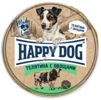 HAPPY DOG Natur Line 125 г ламистер паштет консервы для собак с телятиной и овощами 