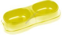 HOMECAT Atlantis 28 см х 12,5 см х 5 см миска двойная 2 х 300 мл желтый перламутр