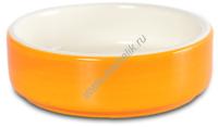 HOMEPET 75 мл 8,5 см х 8,5 см х 3 см миска для мелких грызунов керамическая оранжевая
