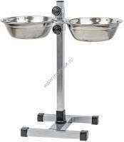 HOMEPET D 18 см 2 х 0,7 л до 40 см металлическая регулируемая подставка с мисками для домашних животных хром