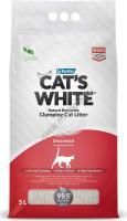 Cat`s White Natural 5 л комкующийся наполнитель натуральный без ароматизатора для кошачьего туалета