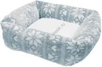 NOBBY FLOKON 50 см х 50 см х 20 см лежак мягкий серый 1х16