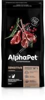 ALPHAPET SUPERPREMIUM 3 кг сухой корм для взрослых кошек и котов с чувствительным пищеварением с ягненком