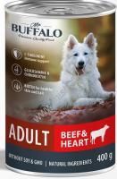 MR.BUFFALO ADULT 400 г консервы полноценный влажный корм для собак говядина и сердце 