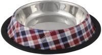 ANKUR 0,45 л миска металлическая в клетку резиновое основание