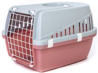 SAVIC Переноска TROTTER-2 56х37,5х30см металлическая дверка серый/пыльно-розовый 