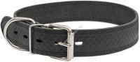 HOMEPET Ромбы 35 мм 41-51 см ошейник для собак кожаный простроченный с тиснением черный