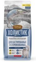 ДЕРЕВЕНСКИЕ ЛАКОМСТВА ХОЛИСТИК ПРЕМЬЕР 2 кг полнорационный сухой корм для кастрированных и стерилизованных кошек с лососем 