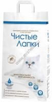 Чистые Лапки 15 кг комкующийся наполнитель для кошачьих туалетов 