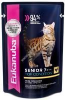 EUKANUBA SENIOR TOP CONDITION CHICKEN 85 гр пауч влажный корм для кошек старше 7 лет, курица в соусе 