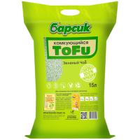 БАРСИК TOFU зелёный чай 15 л комкующийся наполнитель для кошачьих туалетов