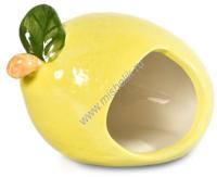 HOMEPET 12,5 см х 7,5 см х 8,5 см домик для мелких грызунов лимон керамический