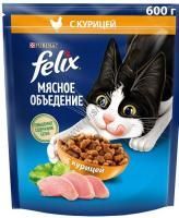 Felix Мясное объедение 600 г сухой корм для взрослых кошек, с курицей 