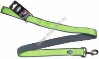 NOBBY CLASSIC PRENO длина 120 см ширина 25-35 мм поводок для собак нейлон зеленый серый 1х42