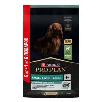PRO PLAN 7 кг (1 кг в ПОДАРОК) сухой корм для взрослых собак мелких и карликовых пород с чувствительным пищеварением, с высоким содержанием ягненка