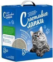 Счастливые Лапки 5 кг комкующийся наполнитель для кошачьих туалетов 
