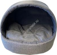 HOMEPET Жаккард Melange №1 38 см х 35 см х 27 см домик эстрада светло-серый для домашних животных