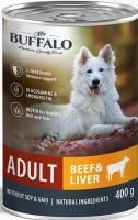 MR.BUFFALO ADULT 400 г консервы полноценный влажный корм для собак говядина и печень 