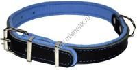 АРКОН Фетр 40 - 54 см х 25 мм ошейник для собак черный голубой