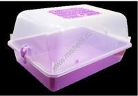 ZOOexpress 42х30,5х22,5 см террариум большой полупрозрачный с пластмассовой дверкой 