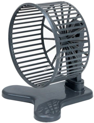 HOMEPET D 9 см колесо для грызунов с подставкой пластиковое серое 