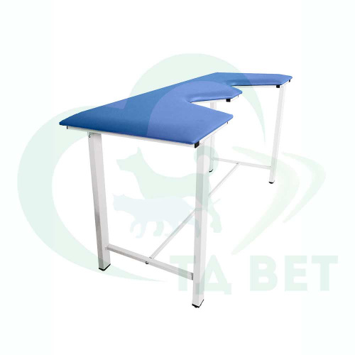 ТД ВЕТ Стол ветеринарный СВУ-5 для УЗИ, 1320x720x900, каркас белый, синяя обивка
