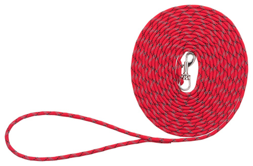 Поводок троссовый для щенков Junior, 4 м/ф 4 мм, красный