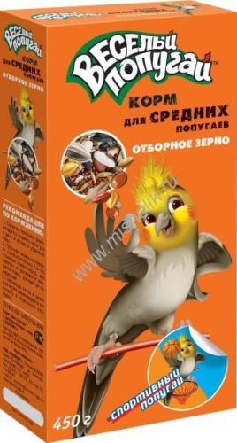 ЗООМИР Веселый попугай 450 г корм для средних попугаев отборное зерно 