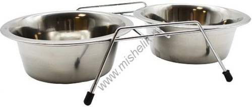 ANKUR 2 х 0,25 л подставка с металлическими мисками черная