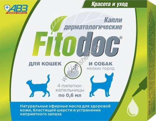 АВЗ ФИТОДОК капли для мелких пород собак и кошек дерматологические 1х54