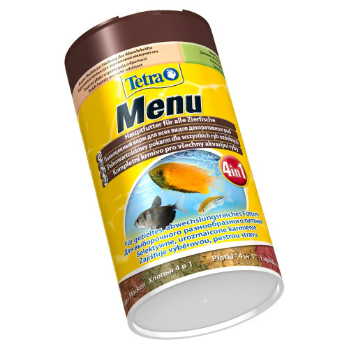 TetraMenu корм для всех видов рыб "4 вида" мелких хлопьев 100 мл