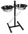 ДАРЭЛЛ ECO Комплект-подставка напольная черная h30 см, миски трапеция металлические D16 2х0,5 мл