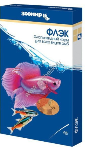 ЗООМИР 12 г флэк корм для рыб в хлопьях 