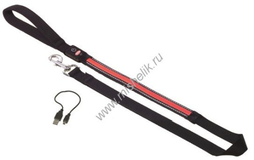 NOBBY 120 см поводок для собак светодиодный красный